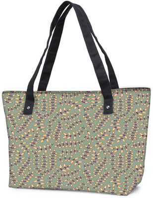 

Snoogg Pack Of 2 Cream Small Leaves Combo Tote Shopping Grocery Bag With Coin Pencil Purse Shoulder Bag(Multicolor, 15 L)