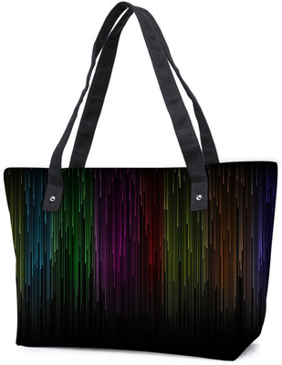 

Snoogg Pack Of 2 Falling Colorful Rays Combo Tote Shopping Grocery Bag With Coin Pencil Purse Shoulder Bag(Multicolor, 15 L)