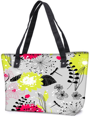 

Snoogg Pack Of 2 Retro Floral Seamless Background Combo Tote Shopping Grocery Bag With Coin Pencil Purse Shoulder Bag(Multicolor, 5 L)