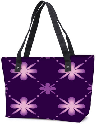 

Snoogg Pack Of 2 Floral Purple Pattern Combo Tote Shopping Grocery Bag With Coin Pencil Purse Shoulder Bag(Multicolor, 15 L)