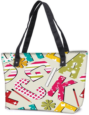 

Snoogg Pack Of 2 Pencil Alphabets Combo Tote Shopping Grocery Bag With Coin Pencil Purse Shoulder Bag(Multicolor, 5 L)