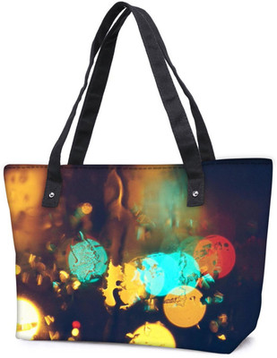 

Snoogg Pack Of 2 Rain Lights Combo Tote Shopping Grocery Bag With Coin Pencil Purse Shoulder Bag(Multicolor, 5 L)