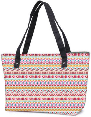

Snoogg Pack Of 2 Aztec Pink Lines Combo Tote Shopping Grocery Bag With Coin Pencil Purse Shoulder Bag(Multicolor, 15 L)
