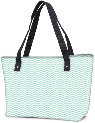 

Snoogg Pack Of 2 Wave Print Soft Blue Combo Tote Shopping Grocery Bag With Coin Pencil Purse Shoulder Bag(Multicolor, 5 L)