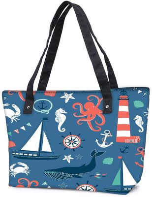 

Snoogg Pack Of 2 Set Of 4 Nautical Cards Combo Tote Shopping Grocery Bag With Coin Pencil Purse Shoulder Bag(Multicolor, 15 L)
