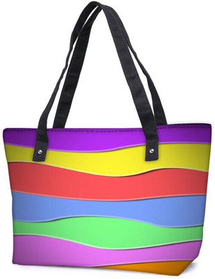 

Snoogg Pack Of 2 Zoom Wave 2419 Combo Tote Shopping Grocery Bag With Coin Pencil Purse Shoulder Bag(Multicolor, 5 L)
