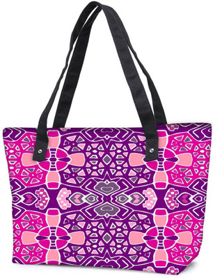 

Snoogg Pack Of 2 Pink Purple Pattern Combo Tote Shopping Grocery Bag With Coin Pencil Purse Shoulder Bag(Multicolor, 15 L)