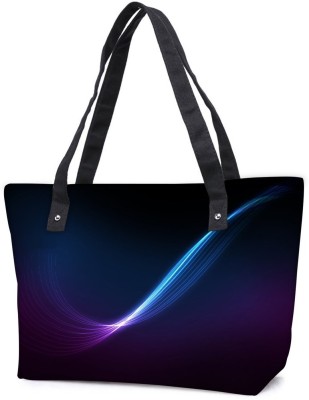 

Snoogg Pack Of 2 Blue And Purple Ray In Black Background Combo Tote Shopping Grocery Bag With Coin Pencil Purse Shoulder Bag(Multicolor, 5 L)