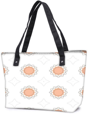 

Snoogg Pack Of 2 Abstract Cream White Pattern Combo Tote Shopping Grocery Bag With Coin Pencil Purse Shoulder Bag(Multicolor, 5 L)