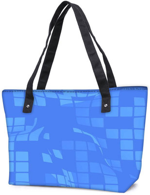 

Snoogg Pack Of 2 Sky Blue Checkered Pattern 2476 Combo Tote Shopping Grocery Bag With Coin Pencil Purse Shoulder Bag(Multicolor, 15 L)