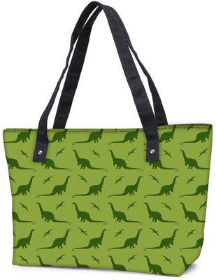 

Snoogg Pack Of 2 Dinosaur Green Pattern Combo Tote Shopping Grocery Bag With Coin Pencil Purse Shoulder Bag(Multicolor, 15 L)