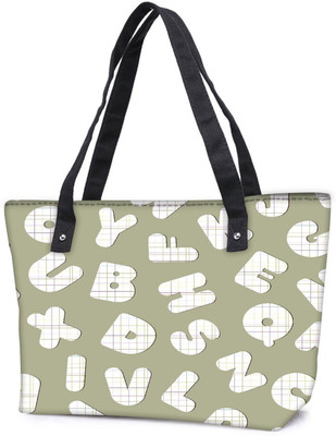 

Snoogg Pack Of 2 Checks Alphabets Combo Tote Shopping Grocery Bag With Coin Pencil Purse Shoulder Bag(Multicolor, 5 L)