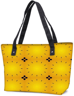 

Snoogg Pack Of 2 Abstract Black Yellow Pattern Combo Tote Shopping Grocery Bag With Coin Pencil Purse Shoulder Bag(Multicolor, 5 L)