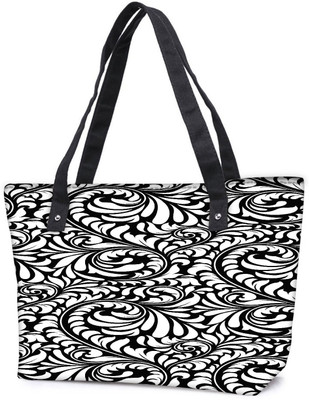 

Snoogg Pack Of 2 White Leaves Combo Tote Shopping Grocery Bag With Coin Pencil Purse Shoulder Bag(Multicolor, 15 L)