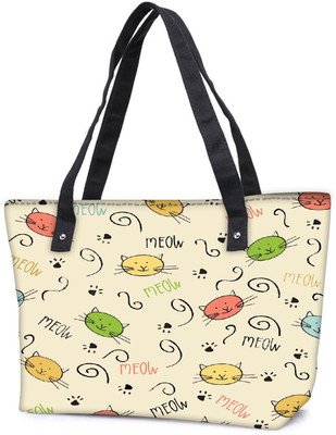 

Snoogg Pack Of 2 Meow Art Cute Combo Tote Shopping Grocery Bag With Coin Pencil Purse Shoulder Bag(Multicolor, 5 L)