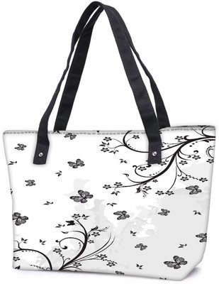 

Snoogg Pack Of 2 Grey Butterflies Combo Tote Shopping Grocery Bag With Coin Pencil Purse Shoulder Bag(Multicolor, 15 L)