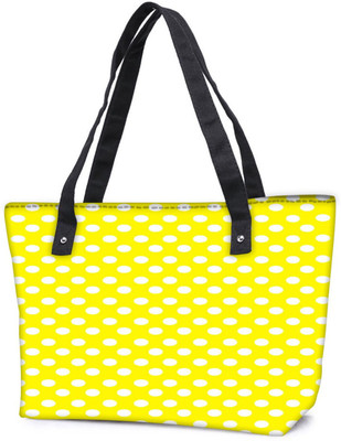 

Snoogg Pack Of 2 Yellow Polka Dot Combo Tote Shopping Grocery Bag With Coin Pencil Purse Shoulder Bag(Multicolor, 5 L)