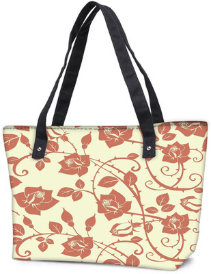 

Snoogg Pack Of 2 Cream Roses And Leaves Combo Tote Shopping Grocery Bag With Coin Pencil Purse Shoulder Bag(Multicolor, 15 L)