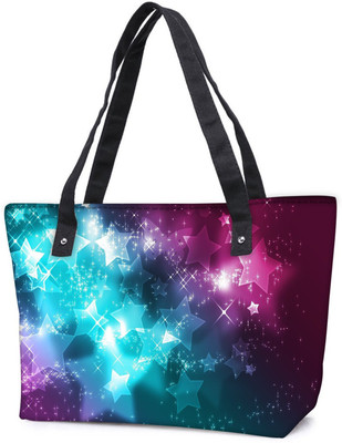 

Snoogg Pack Of 2 Shiney Stars Combo Tote Shopping Grocery Bag With Coin Pencil Purse Shoulder Bag(Multicolor, 5 L)