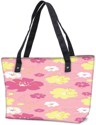 

Snoogg Pack Of 2 Pink Flowers Combo Tote Shopping Grocery Bag With Coin Pencil Purse Shoulder Bag(Multicolor, 5 L)