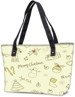 

Snoogg Pack Of 2 Merry Christmas Green Pattern Combo Tote Shopping Grocery Bag With Coin Pencil Purse Shoulder Bag(Multicolor, 15 L)