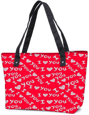 

Snoogg Pack Of 2 I Love You Red Pattern Combo Tote Shopping Grocery Bag With Coin Pencil Purse Shoulder Bag(Multicolor, 5 L)