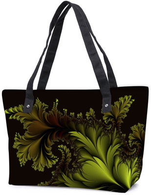 

Snoogg Pack Of 2 Fractal Leaf Abstract Combo Tote Shopping Grocery Bag With Coin Pencil Purse Shoulder Bag(Multicolor, 15 L)
