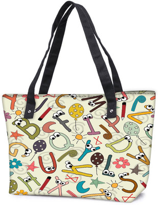 

Snoogg Pack Of 2 Alphabets Eyes Combo Tote Shopping Grocery Bag With Coin Pencil Purse Shoulder Bag(Multicolor, 15 L)