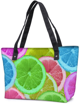 

Snoogg Pack Of 2 Citrus Refresh Combo Tote Shopping Grocery Bag With Coin Pencil Purse Shoulder Bag(Multicolor, 15 L)