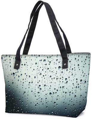

Snoogg Pack Of 2 Grey Water Drops Combo Tote Shopping Grocery Bag With Coin Pencil Purse Shoulder Bag(Multicolor, 15 L)