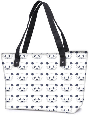 

Snoogg Pack Of 2 Cute Panda Black And White Pattern Combo Tote Shopping Grocery Bag With Coin Pencil Purse Shoulder Bag(Multicolor, 15 L)