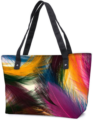 

Snoogg Pack Of 2 Plumas Coloridas Combo Tote Shopping Grocery Bag With Coin Pencil Purse Shoulder Bag(Multicolor, 5 L)