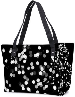 

Snoogg Pack Of 2 Black And White Spots Combo Tote Shopping Grocery Bag With Coin Pencil Purse Shoulder Bag(Multicolor, 5 L)