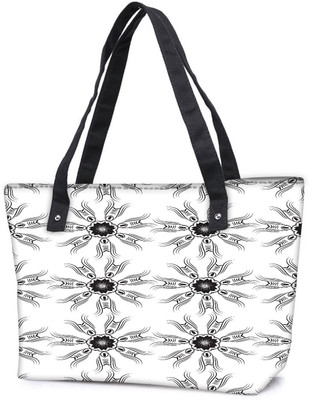 

Snoogg Pack Of 2 Grey Pattern White Combo Tote Shopping Grocery Bag With Coin Pencil Purse Shoulder Bag(Multicolor, 15 L)