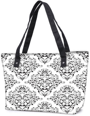 

Snoogg Pack Of 2 Grey Leafy Pattern Combo Tote Shopping Grocery Bag With Coin Pencil Purse Shoulder Bag(Multicolor, 5 L)