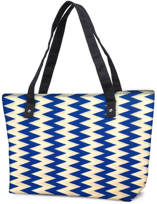 

Snoogg Pack Of 2 Navy Blue Waves 2501 Combo Tote Shopping Grocery Bag With Coin Pencil Purse Shoulder Bag(Multicolor, 15 L)