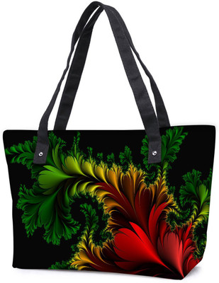 

Snoogg Pack Of 2 Fractal Feathers Abstract Combo Tote Shopping Grocery Bag With Coin Pencil Purse Shoulder Bag(Multicolor, 5 L)