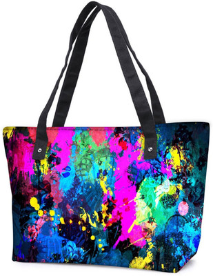 

Snoogg Pack Of 2 Splash Paint Job Combo Tote Shopping Grocery Bag With Coin Pencil Purse Shoulder Bag(Multicolor, 5 L)