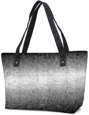 

Snoogg Pack Of 2 Grey Blocks Tiles Combo Tote Shopping Grocery Bag With Coin Pencil Purse Shoulder Bag(Multicolor, 15 L)