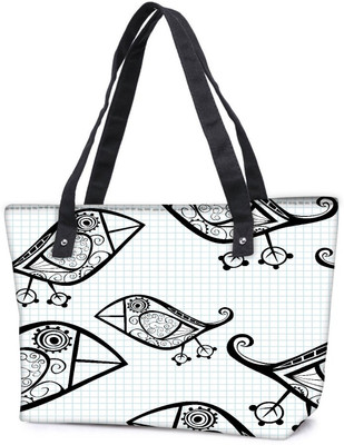 

Snoogg Pack Of 2 White Bird Combo Tote Shopping Grocery Bag With Coin Pencil Purse Shoulder Bag(Multicolor, 5 L)