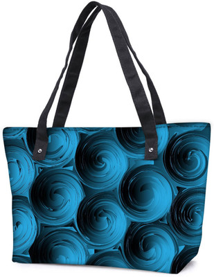 

Snoogg Pack Of 2 Blue Spiral Combo Tote Shopping Grocery Bag With Coin Pencil Purse Shoulder Bag(Multicolor, 15 L)