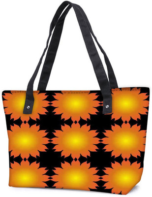 

Snoogg Pack Of 2 Orange Flower Combo Tote Shopping Grocery Bag With Coin Pencil Purse Shoulder Bag(Multicolor, 15 L)