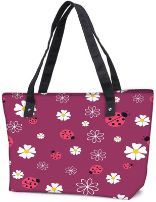 

Snoogg Pack Of 2 Spring Seamless Pattern With Flowers And Ladybirds Combo Tote Shopping Grocery Bag With Coin Pencil Purse Shoulder Bag(Multicolor, 5 L)