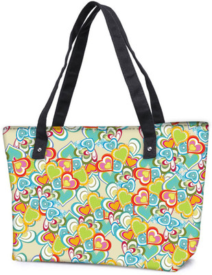 

Snoogg Pack Of 2 Abstract Multicolor Hearts Combo Tote Shopping Grocery Bag With Coin Pencil Purse Shoulder Bag(Multicolor, 5 L)