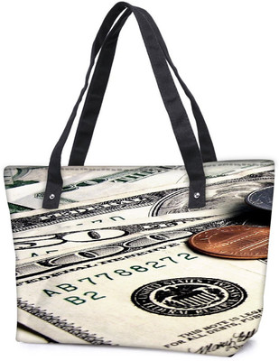 

Snoogg Pack Of 2 Dollars Calling Combo Tote Shopping Grocery Bag With Coin Pencil Purse Shoulder Bag(Multicolor, 5 L)