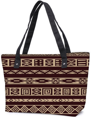 

Snoogg Pack Of 2 Brown Aztec Pattern Combo Tote Shopping Grocery Bag With Coin Pencil Purse Shoulder Bag(Multicolor, 5 L)
