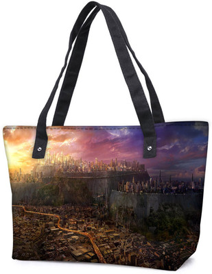 

Snoogg Pack Of 2 Destroyed City Combo Tote Shopping Grocery Bag With Coin Pencil Purse Shoulder Bag(Multicolor, 15 L)