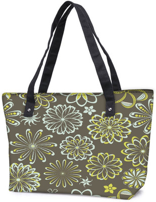 

Snoogg Pack Of 2 White Florals Combo Tote Shopping Grocery Bag With Coin Pencil Purse Shoulder Bag(Multicolor, 15 L)