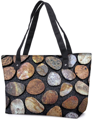 

Snoogg Pack Of 2 Pebble Stones Combo Tote Shopping Grocery Bag With Coin Pencil Purse Shoulder Bag(Multicolor, 5 L)