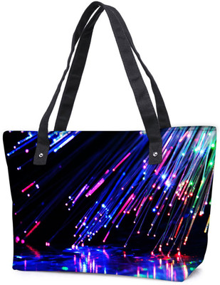 

Snoogg Pack Of 2 Fiber Optics Combo Tote Shopping Grocery Bag With Coin Pencil Purse Shoulder Bag(Multicolor, 15 L)